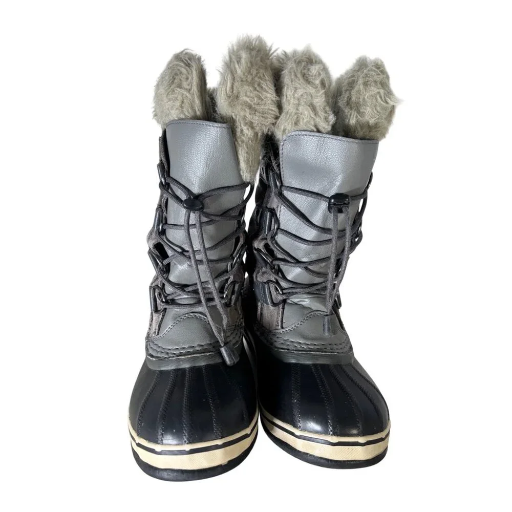 Sorel Womens Joan Of Arctic Handcrafted Waterproof Gray Suede Boots